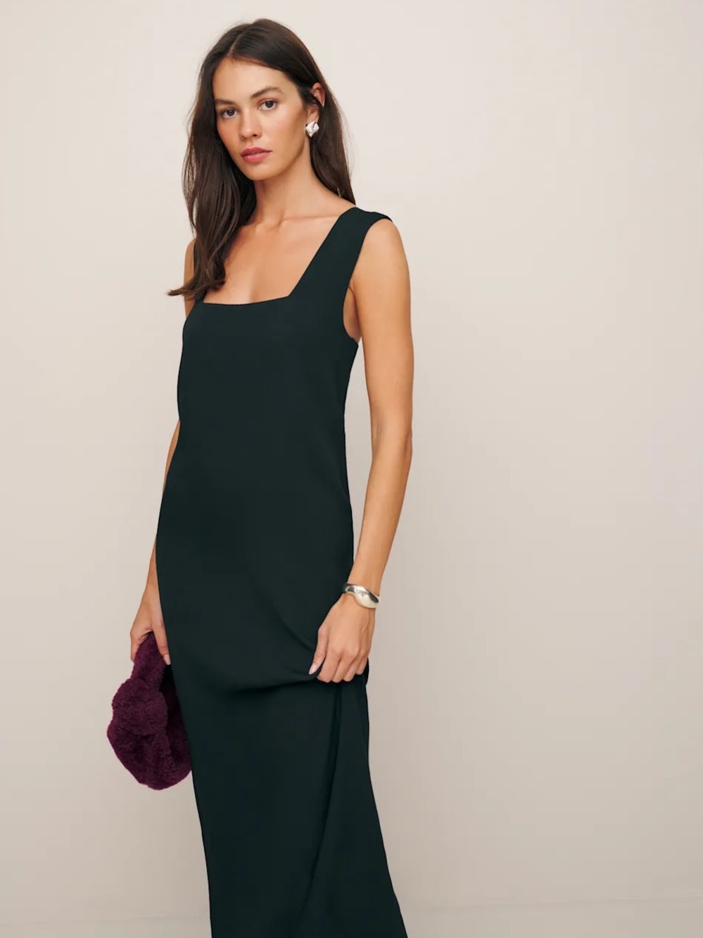Reformation Vea Dress in Black Size 8 - Picture 2 of 9